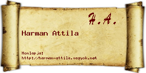 Harman Attila névjegykártya